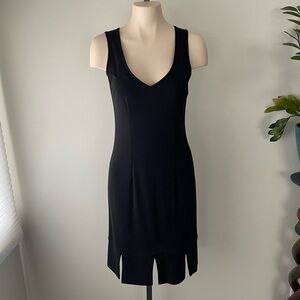 Joseph Ribkoff Slit Split Hem Midi Tank Dress Vneck Black Size 6 Small